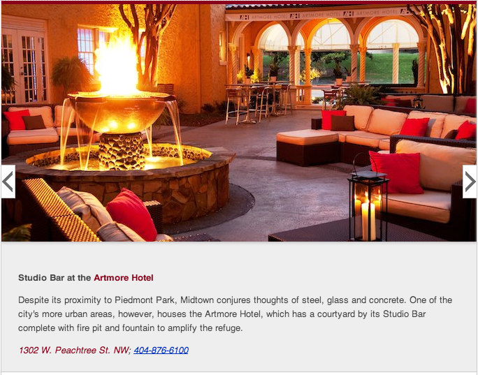 Zagat, Artmore Secret Garden